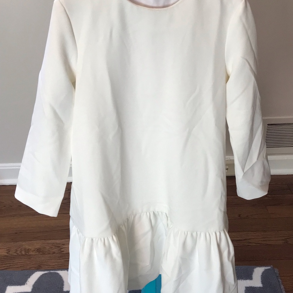 White drop waist dress